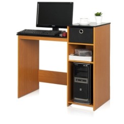 慧乐家 带抽时尚办公电脑桌 樱桃木色黑色 10012