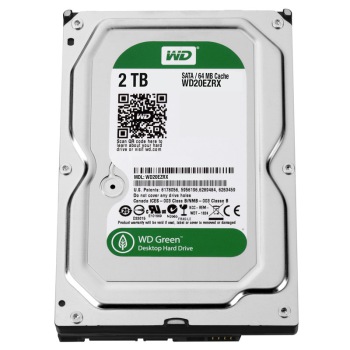 WD西部数据 绿盘 2TB SATA6Gb/s 64M 台式机硬盘(WD20EZRX)
