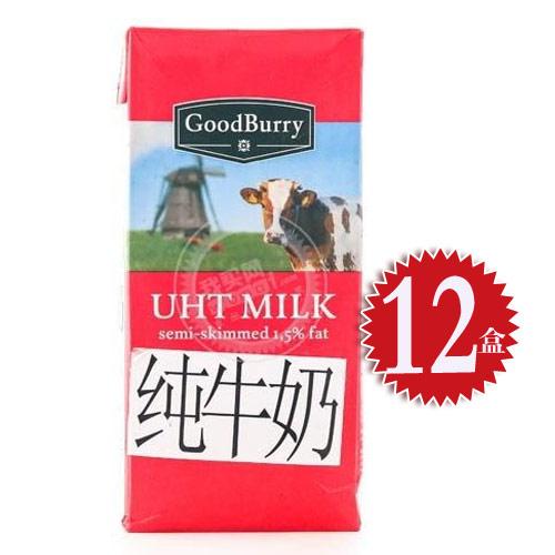 Good Burry谷德堡 低脂纯牛奶 1L*12盒