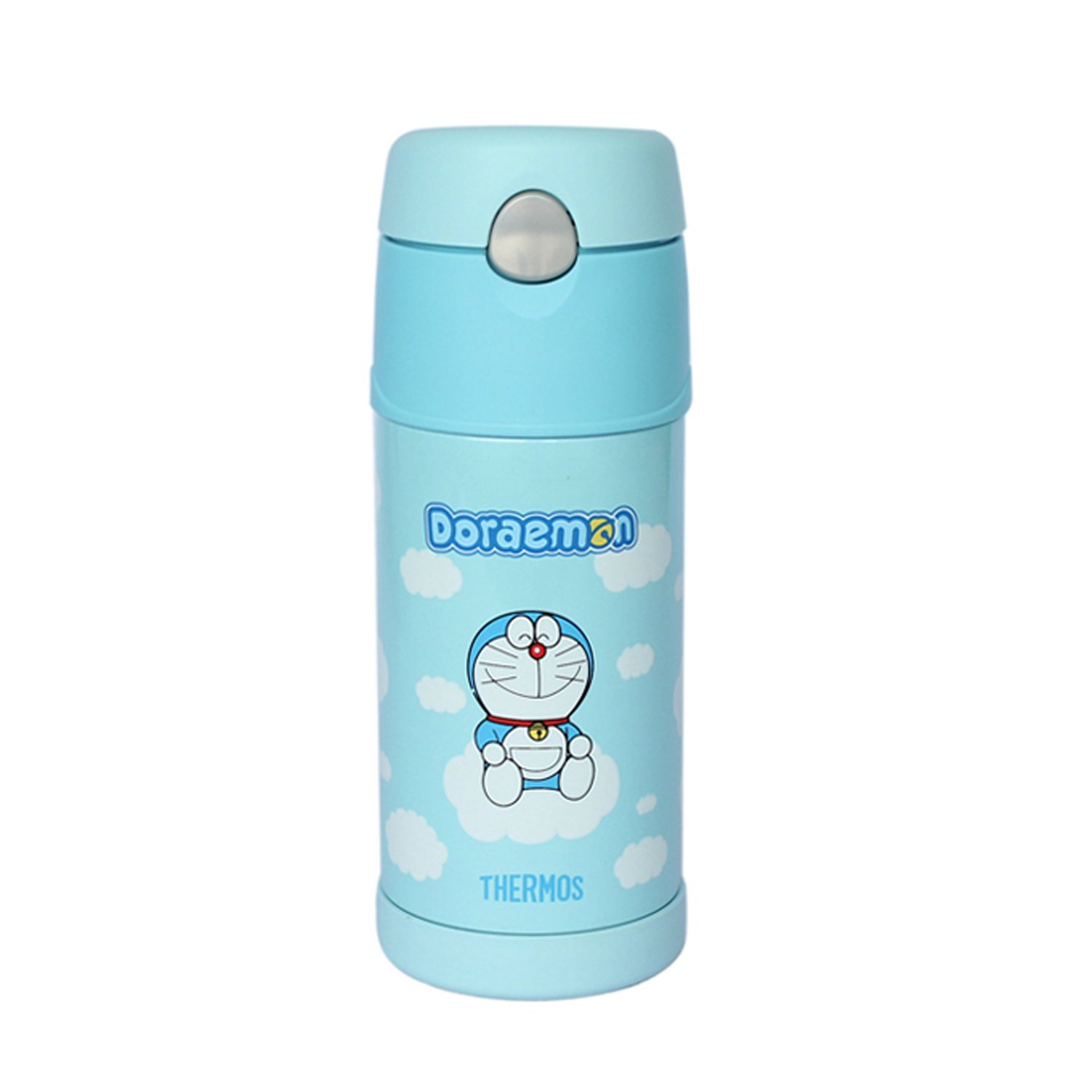 THERMOS膳魔师 保温杯儿童多啦A梦机器猫吸管水杯B2011(DRM) 350ml 蓝色