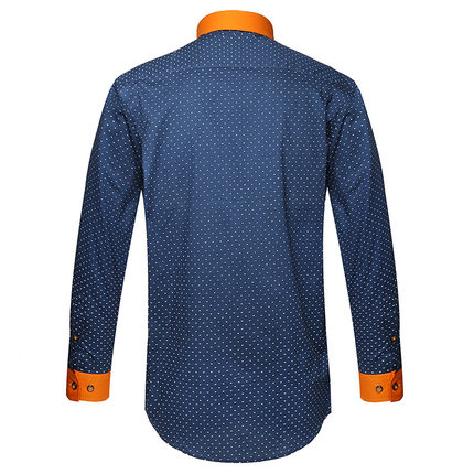 empra 秋冬季新款男士长袖衬衫 纯棉印花衬衣