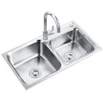 ENZORODI 德国安住 全铜净铅厨房龙头304不锈钢双槽水槽套装 ERK50125E