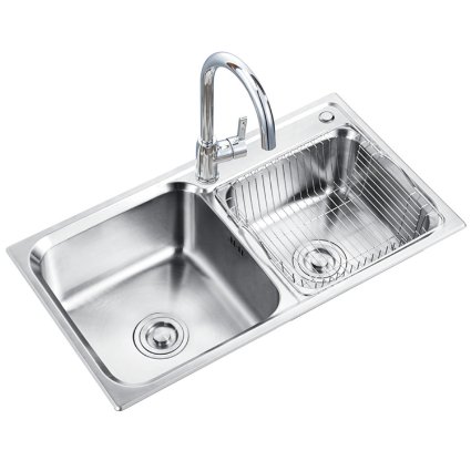 ENZORODI 德国安住 全铜净铅厨房龙头304不锈钢双槽水槽套装 ERK50125E