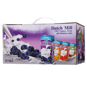 Dutch Mill 达美 蓝莓味酸奶180ml*12礼盒装 泰国进口