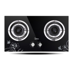 Midea美的 Q213B嵌入式双灶台式燃气灶 煤天然气液化气玻璃猛火