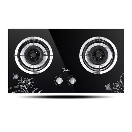 Midea美的 Q213B嵌入式双灶台式燃气灶 煤天然气液化气玻璃猛火