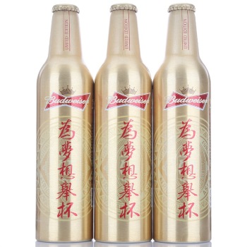 BUDWEISER百威 啤酒473ml 限量新年进口铝罐 6瓶装礼盒