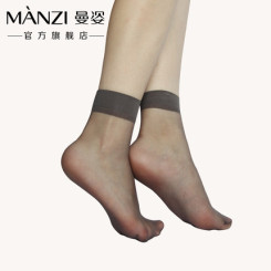 曼姿 10双超薄隐形脚尖透明女袜子 夏薄款纯色防勾丝短筒丝袜