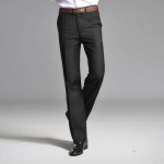 男士修身商务正装西装裤 中腰直筒裤 休闲纯色职业工装西裤