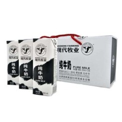 现代牧业 纯牛奶250ml*12 礼盒装*2箱