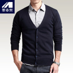 M-MAICCO墨麦客 2015春装新品男士针织开衫男装韩版修身毛衣薄外套