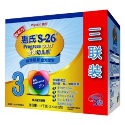 Wyeth惠氏 S-26金装幼儿乐幼儿配方奶粉 3段 1200克(400克*3)
