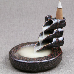 芳夕 烟倒流香炉 锥香沉檀塔香陶瓷香薰焚香炉 香道 高山流水送香