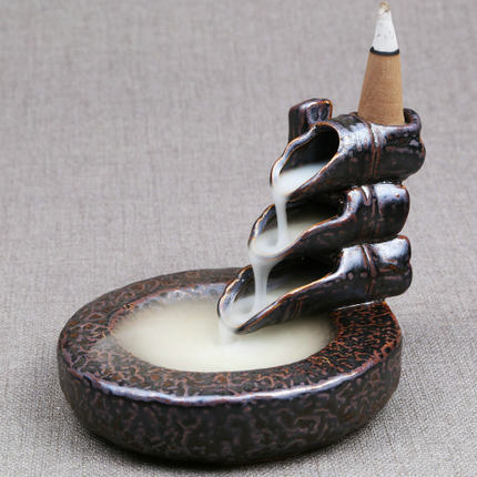 芳夕 烟倒流香炉 锥香沉檀塔香陶瓷香薰焚香炉 香道 高山流水送香