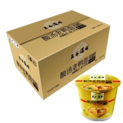 五谷道场 方便面 非油炸酸汤老鸭面 106g*12桶 整箱装*2箱