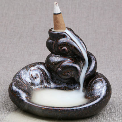 芳夕 烟倒流香炉 锥香沉檀塔香陶瓷香薰焚香炉 香道 高山流水送香