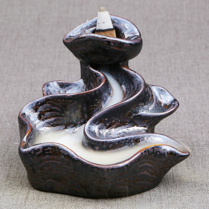 芳夕 烟倒流香炉 锥香沉檀塔香陶瓷香薰焚香炉 香道 高山流水送香