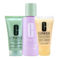 Clinique倩碧 三部曲套装 液体洁面皂温和型30ml+温和洁肤水2号60ml+有油小黄油30ml