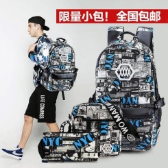 沃曼威斯 时尚潮韩版帆布双肩包 街头休闲男包中学生书包女背包629