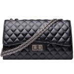 柒格格qigirl 爆款菱格链条包(单盖)2101黑色