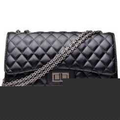 柒格格qigirl 爆款菱格链条包(单盖)2101黑色