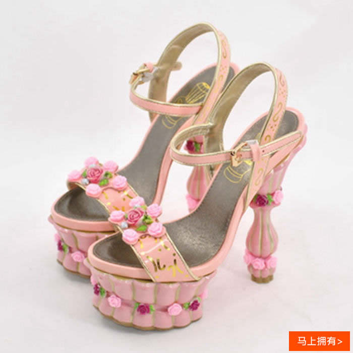 蛋糕玫瑰异形高跟鞋