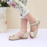 BYBAN布艺班 鱼嘴鞋新款女童凉鞋大童儿童鞋韩版公主鞋