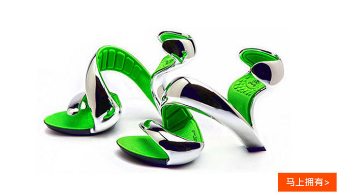 Mojito薄荷酒细高跟无底凉鞋