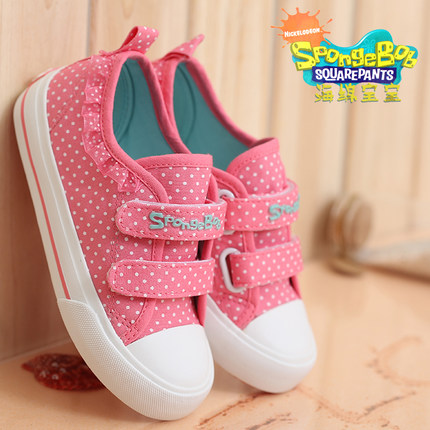 海绵宝宝 魔术贴儿童低帮帆布鞋女童鞋