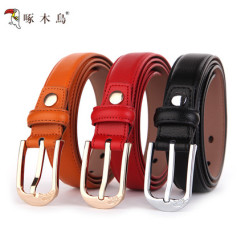 TUCANO啄木鸟 针扣皮带 女士真皮腰带 时尚简约韩版潮牛皮裤带 10色可选