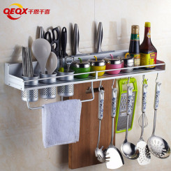 千恩千喜 厨房置物架 壁挂 收纳架 刀架调味料架厨具架子