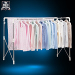 SWOTO圣华盾 晾衣架 落地双杆式不锈钢折叠室内加厚阳台伸缩置地晒被架