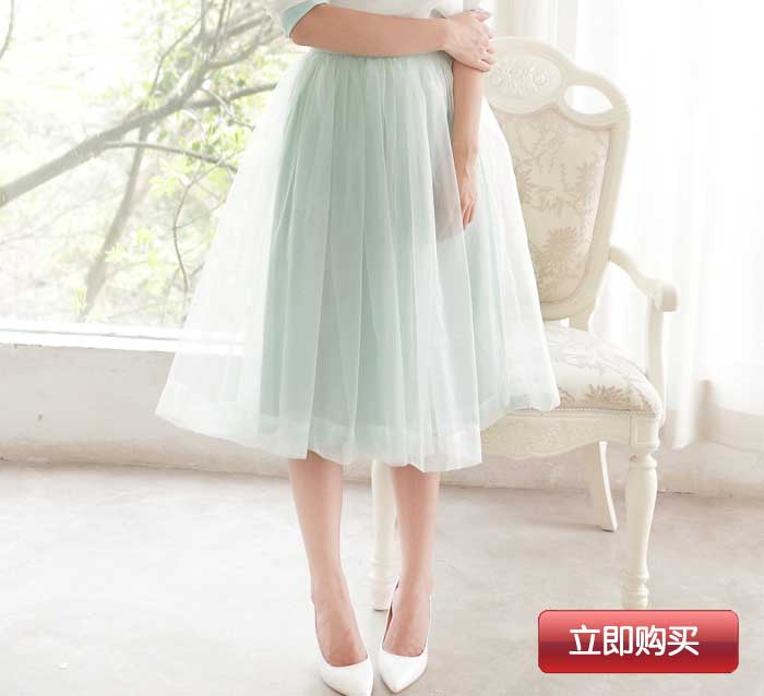 原创冰激凌色系小清新长裙