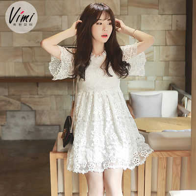 VIMI韩版蕾丝淑连衣裙