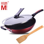 明爵 32CM炒菜锅无油烟铁锅炒锅不粘锅 电磁炉通用锅具