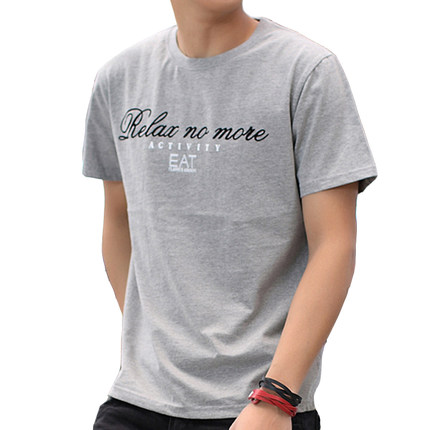 爱卡陀 夏装男装短袖T恤 纯棉圆领宽松半袖青年男体恤