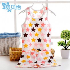 舒贝怡 纯棉婴幼儿男女背心短裤薄款夏装套装 3色可选