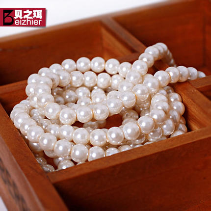 贝之珥 韩国时尚百搭多层珍珠长款毛衣项链 