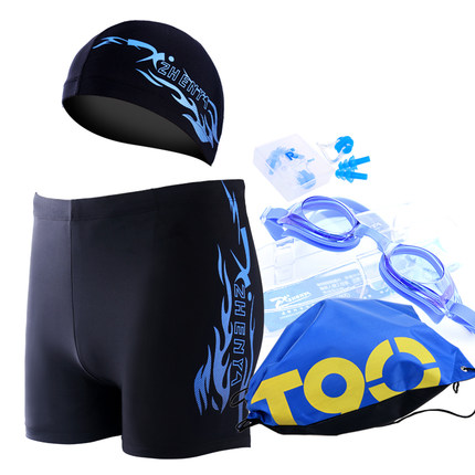 振亚 男士泳裤 泳帽 泳镜 平角大码游泳裤 游泳装备套装 多款可选