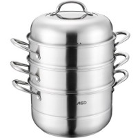 ASD爱仕达 26CM不锈钢三层蒸锅 WK1526 蒸笼电磁炉蒸锅