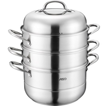 ASD爱仕达 26CM不锈钢三层蒸锅 WK1526 蒸笼电磁炉蒸锅