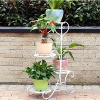 欧必翼 欧式铁艺多层花架 室内花盆架 客厅落地花架子 3色可选