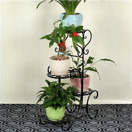 欧必翼 欧式铁艺多层花架 室内花盆架 客厅落地花架子 3色可选