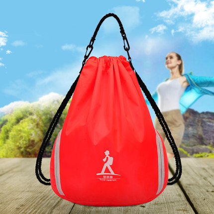 红运来 外出旅游男女士学生束口袋皮肤包抽绳双肩包 4色可选