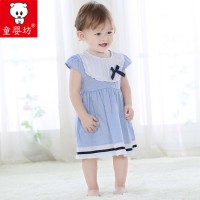 童婴坊 婴儿连衣裙1-2-3岁夏装女童宝宝3-6个月婴幼儿童短袖公主裙子