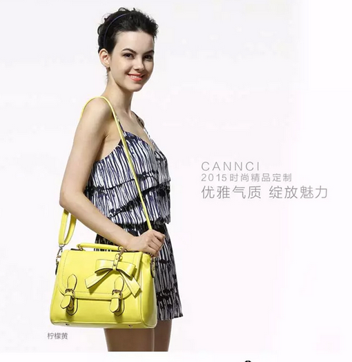 CANNCI千姿百袋 2015新款女包 夏糖果色蝴蝶结单肩包斜挎包 L31169-2