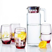 Luminarc乐美雅 水具5件套(玻璃杯4只+玻璃壶1个)  4款可选