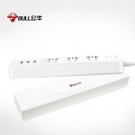 BULL公牛 插座智能插排插线板小白USB拖接线板1.8米 3位5孔 3USB口