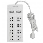 双开关+过载保护: Huntkey航嘉 8位1.8米新国标防过载排插SSH801