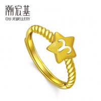 潮宏基 12星座星物语 黄金戒指女款(2.7克±0.1克)
